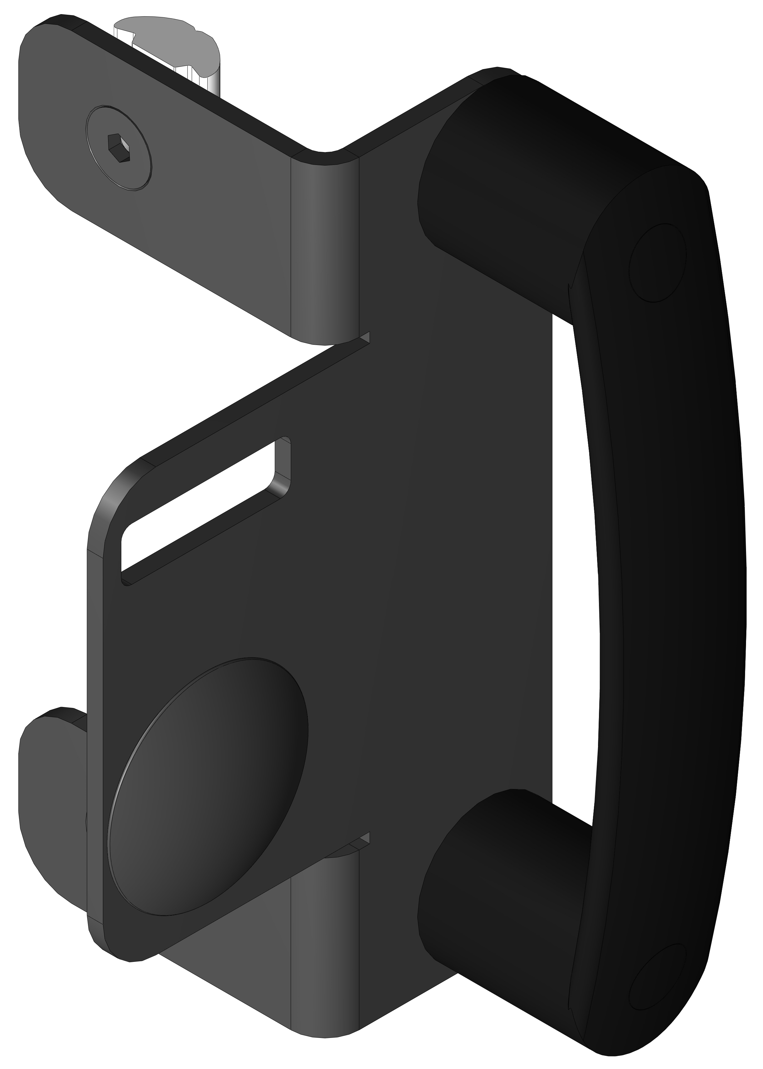 406 HD Black Locking Door Catch Face Plate Kit